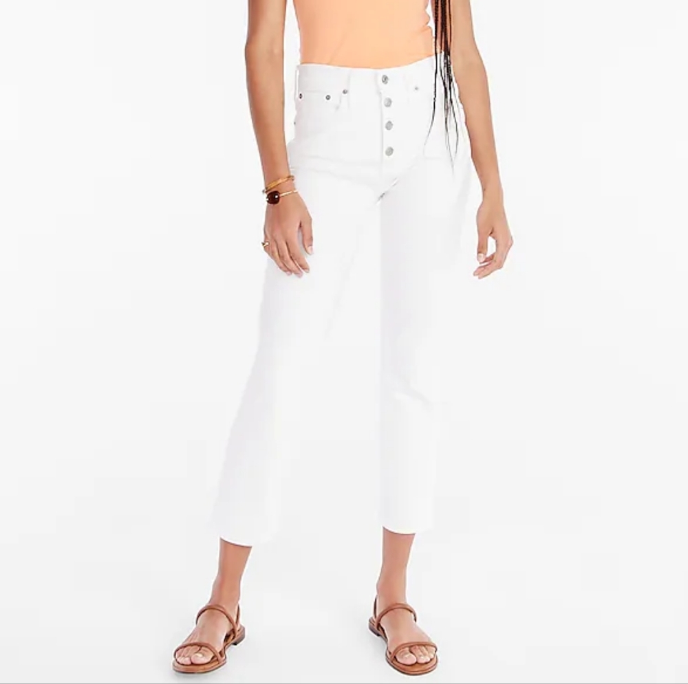 J. Crew Essential Straight Jean, Size 30P, White